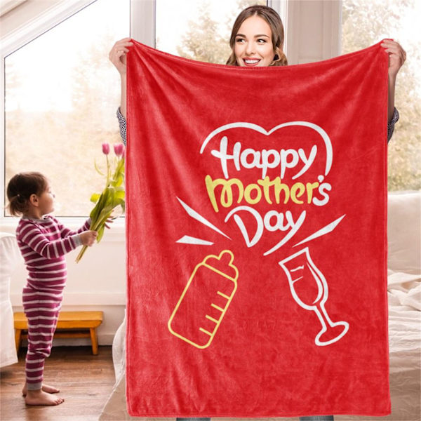 Teppe Pustende Mykt Polyester Klart Trykk Sterk Farge Maskinvaskbar Mors Gave BL326‑5 140x200cm