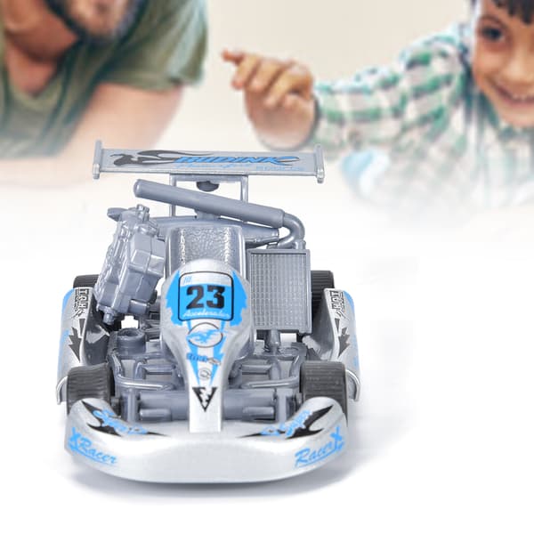 1:32 Skala Legering Bilmodel Høj Go Kart Racerbil Træk Tilbage Legetøjsmodel (Sølv)