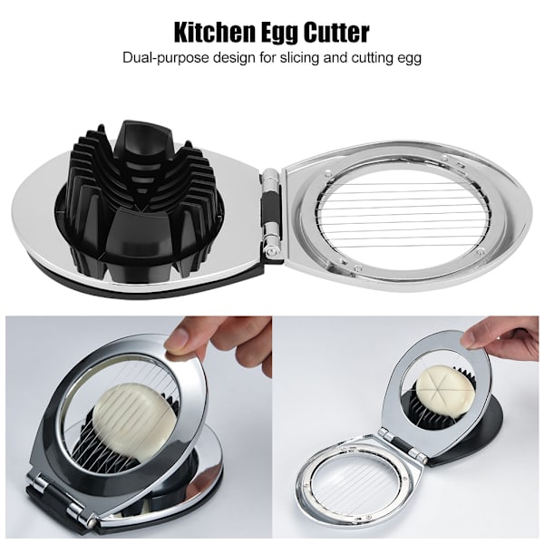 2-i-1 Multifunksjonell Kjøkken Eggkutter Skjæreverktøy Gadget Tilbehør