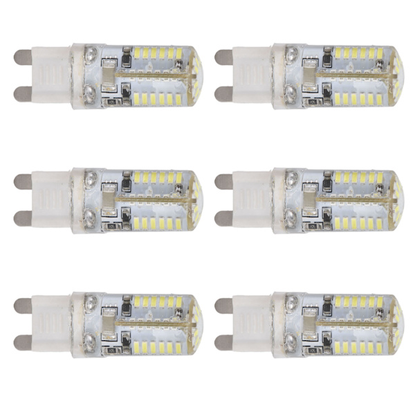 6 kpl G9 58LED-lamppu 6W 220V Kattolamppu Silikoniseinälamppu Eteiseen Lämmin valo