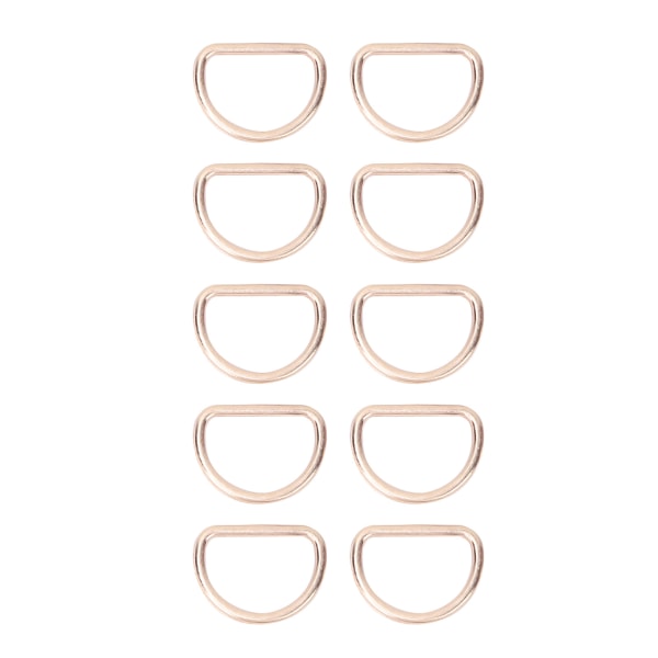 15 mm 10 STK D-ringe Justeringsløkke Legering d-ring til tasketøj Bæltestrop Webbing (guld)