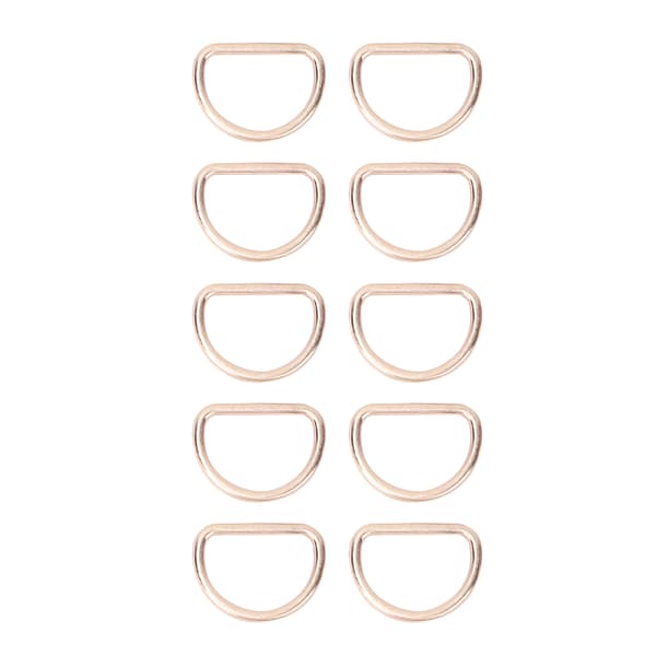 15mm 10 st D-ringar Justerbar ögla Legering d-ring för väska Kläder Bälte Rem Webb (guld)