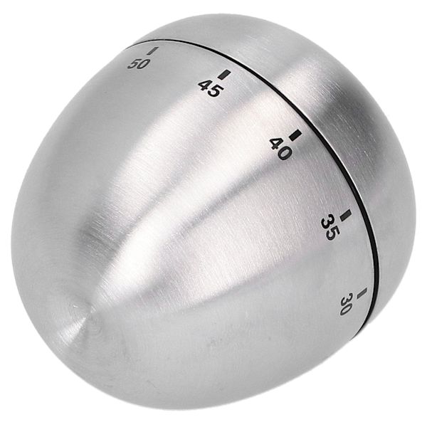 Æbleformet timer i rustfrit stål, mekanisk nedtællingsalarmtimer, køkkenredskab
