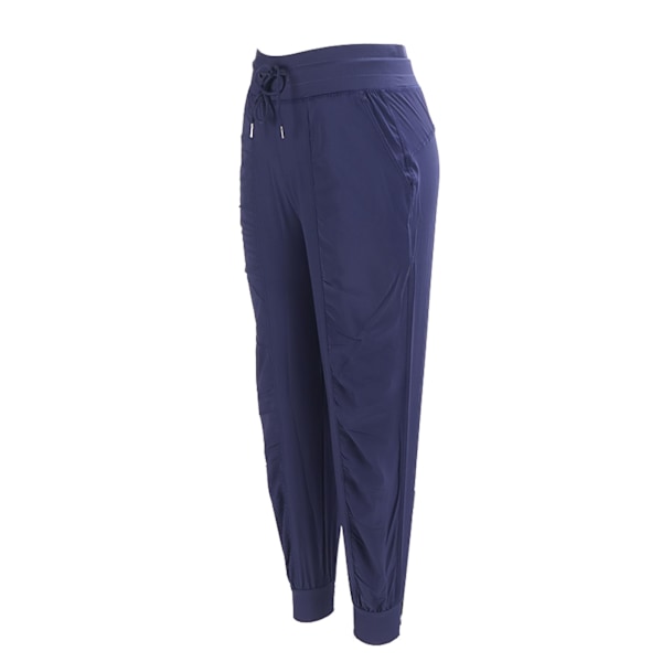 Sportlöparbyxor i polyester, snabbtorkande, andningsbara, med dragsko, träningsbyxor, marinblå, XL