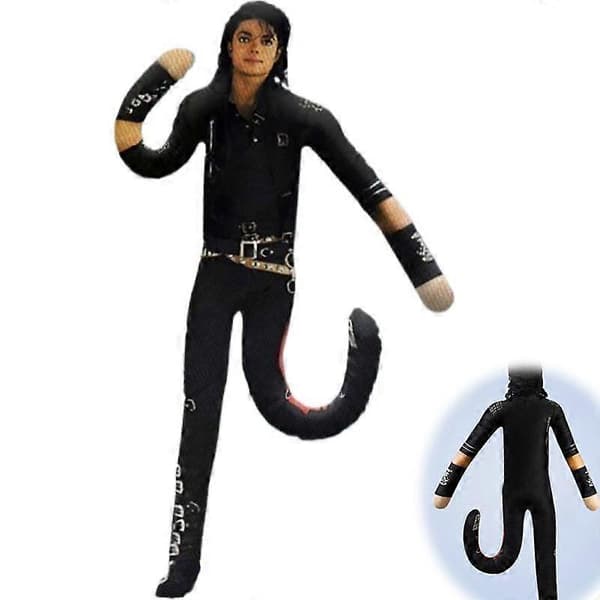 Funny MJ Michael Jackson Böjbar Posebar Plysch Abstrakt Docka Fan Present-28cm Black