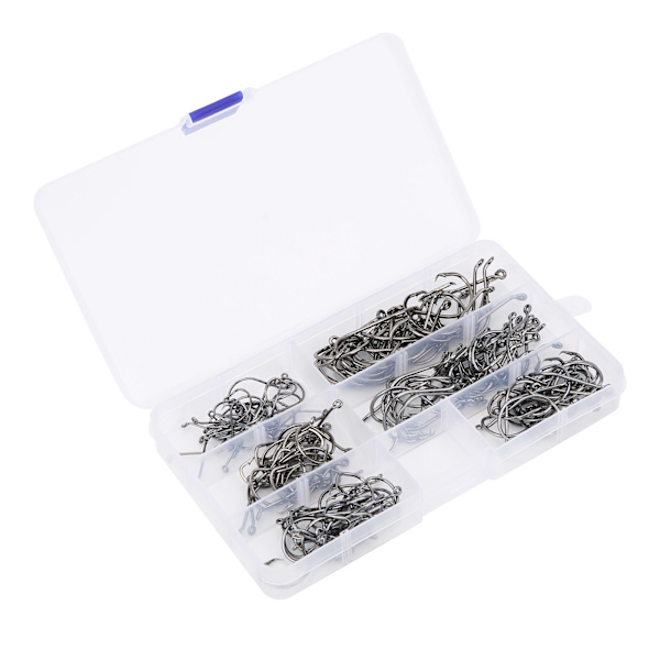Crank Hook Fiske kroksett Offset Easy Catch Carbon Steel Fiskeutstyr for Soft Lure