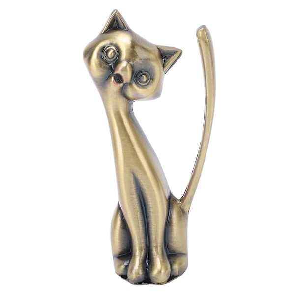 Kat Ringholder Kat Statuette Stil Zinklegering Robuust Duurzaam Retro Stijl Glanzend Ring Organizer voor Ringen Sieraden