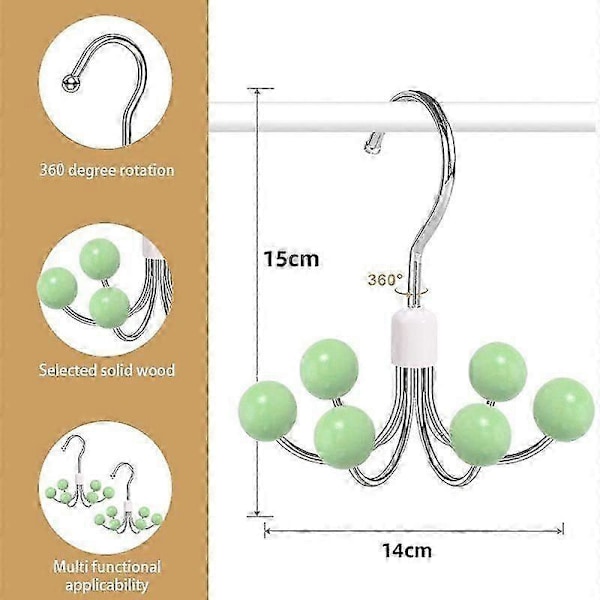 Kreativ 360° Roterande Hängare Krok Bälten & Slipsar Ställ - Utrymmesbesparande Garderobsorganisatör för Väskor, Scarves, BH:ar, Handdukar, Kläder & Accessoarer Rosa