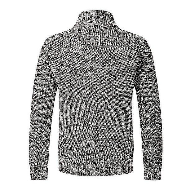Cozy Sort Sort Zip-Up Fleece Cardigan til Mænd XXL