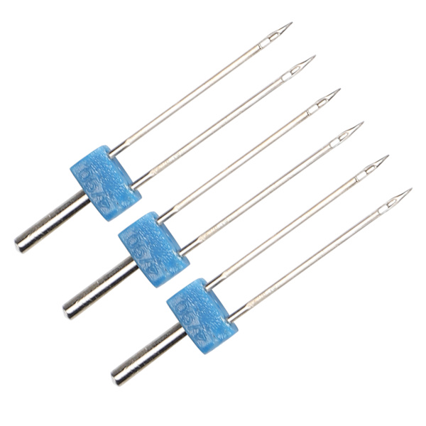 3 stk. dobbelte nåle i rustfrit stål til syning og hækling af sting - 4 mm - 3 stk./pose
