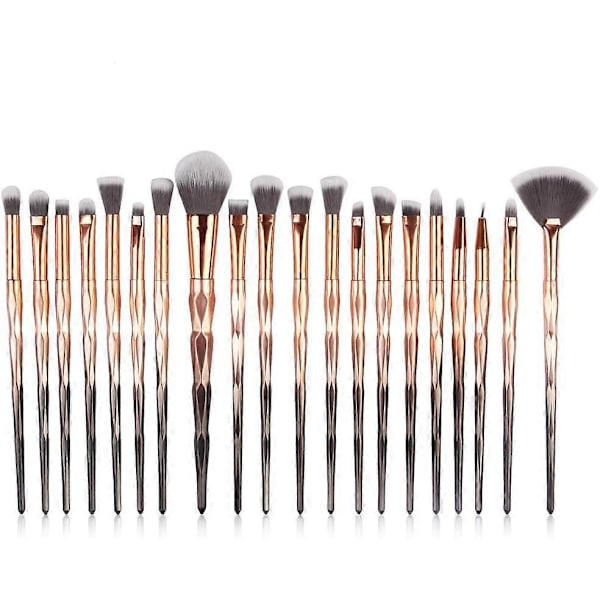 Pakke med 20 stk. kosmetiske øjenskygge svampe eyeliner øjenbryn læbe næse foundation pudder makeup børstesæt