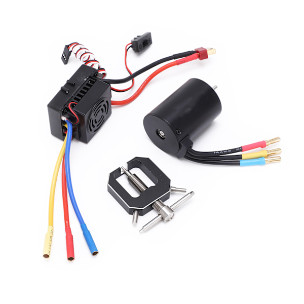 3650 3900KV Vattentät Borstlös Motor med 60A ESC Motor Drevväxel Avdragare Combo Set för 1/10 1/8 RC Bil