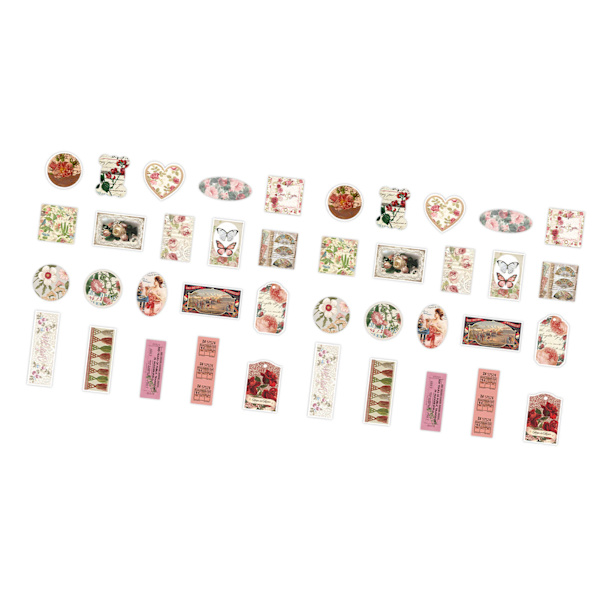 40 kpl roskalehti tarra tarra paperi DIY Scrapbook koriste retro kukkia kuvio tyyppi 1