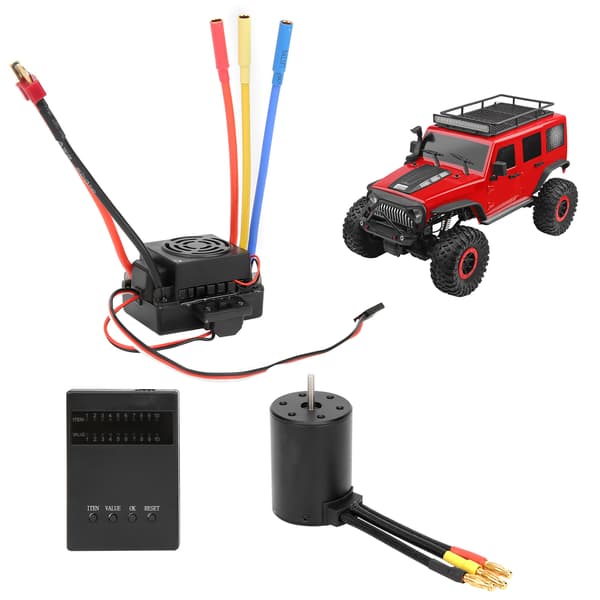 3650 3100KV Børsteløs Motor 60A Børsteløs ESC Programkort Delsæt til 1/10 RC Bil