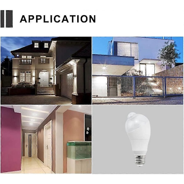5W E27 PIR Infraröd Rörelsesensor LED-lampa E27 Edison Skruv Nattlampa Auto På/Av för Gård, Trappa, Trädgård, Garage, Lager, etc (2st, Varmvit)
