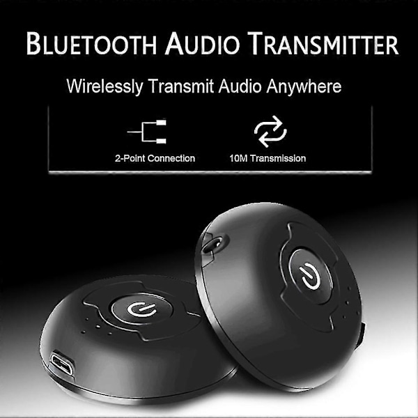 Multipoint Bluetooth 5.0 Audio Transmitter kompatibel med TV PC Tilslut 2 Hovedtelefoner 3.5Mm AUX Lav Latency Ste-B16