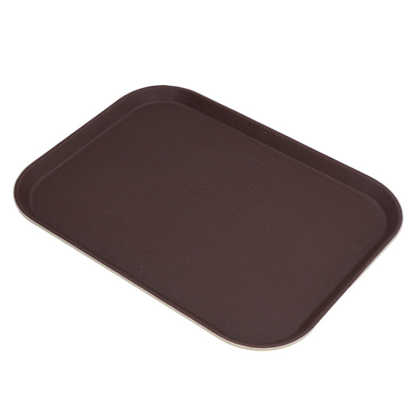 Rund serveringsbakke skridsikker gummi hærdet glasfiber varmebestandig bred anvendelse rund bakke til restaurant bar 40x30cm rektangulær