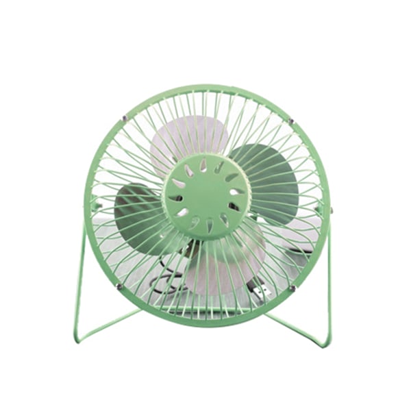 4 Inch Mini Desktop Fan USB Charging Metal Personal Small Air Circulator Cooling Fan Green