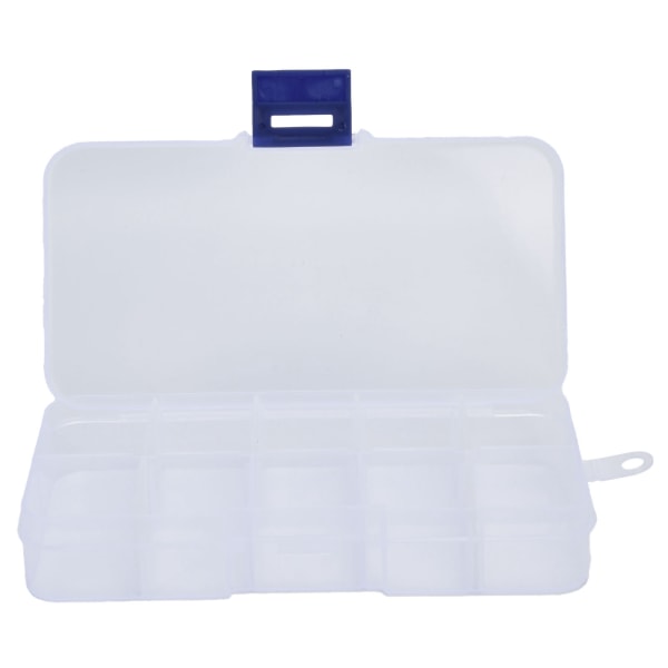 10st 13x7x2,5cm Hantverksförvaringsbehållare Transparent PP-plast 10 fack Box Organizer