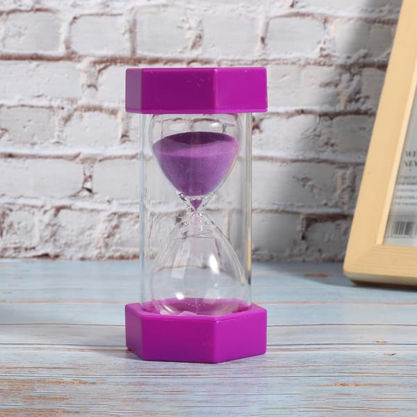 Bærbar timeglas til børn Hjemmekontor Sandglas Sandur Timer Gave (Lilla 10 minutter)