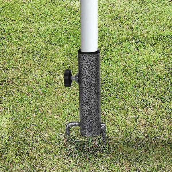 Justerbar Bärbar Parasollbas - Tunga Metallstativ för Flaggor, Stora Parasoller, Fiske Spö - Utomhus Park Strand (1 Pack)