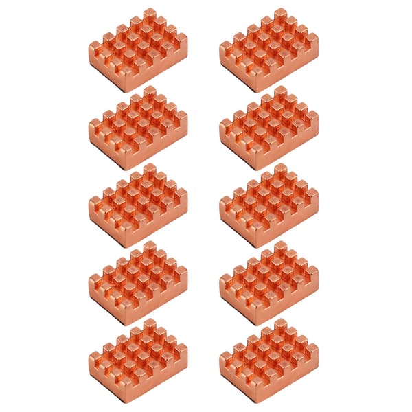 10 stk. P15x5x10 messing køleplade med termisk tape CPU køleplader kølerfinne
