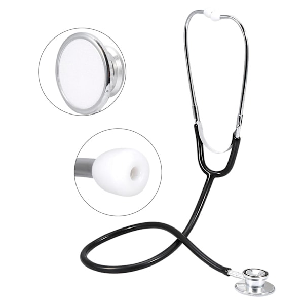 Multifunksjonelt stetoskop med dobbelt hode Estetoscopio Medical Health Care Tool Svart