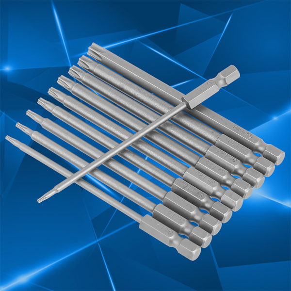 10 kpl 100 mm 1/4 tuuman kuusiovarsi S2 teräs tähtipää ruuvimeisseli BST set