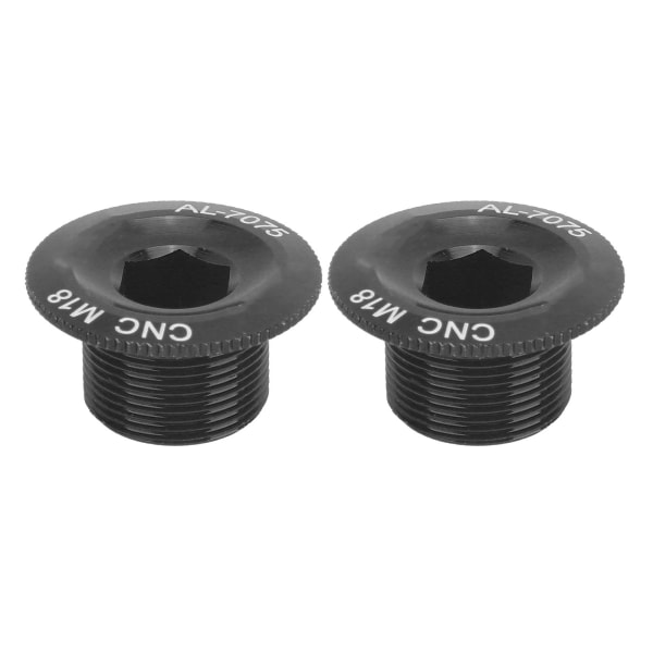 2Pcs Mountain Bike Crank Arm Fixing Bolts Bicycle Aluminum Alloy Crank Cover Screw CapM18 Black