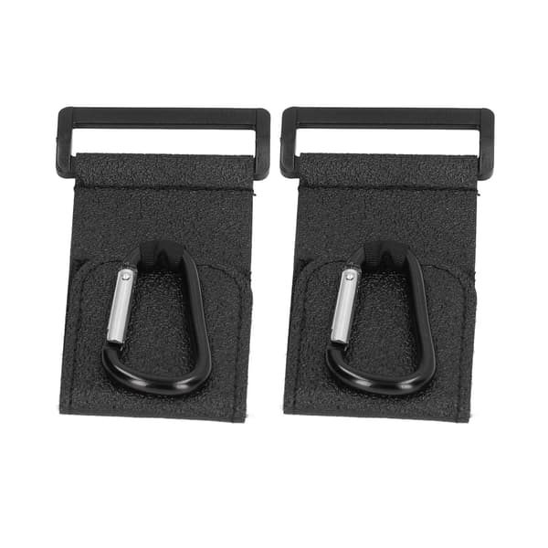 2 st svarta barnvagnskrokar multifunktionella handsfree läder barnvagnskrokfäste karbinhake