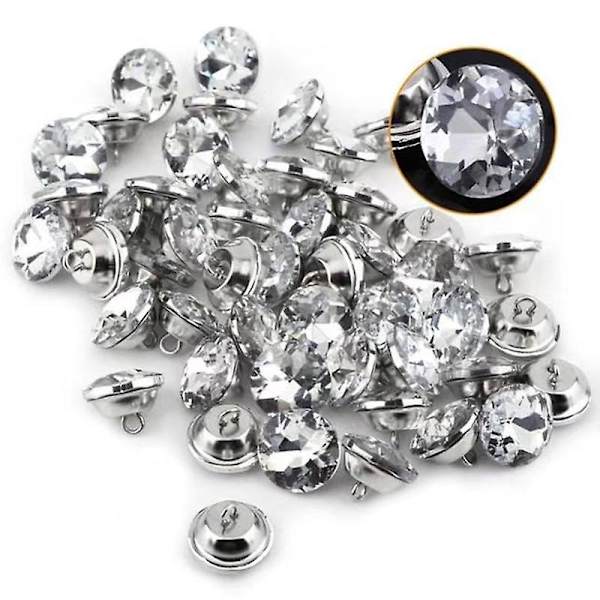 Crystal Sparkle - 50 stk 25mm Klare Rhinestone Knapper for Sofa og Seng Dekorasjon