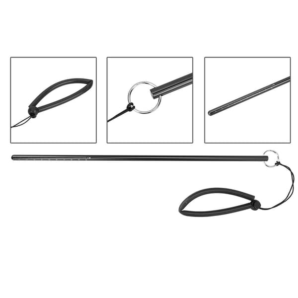 Dykning Tickle Pointer Stick af aluminiumslegering med måling og lanyard (sort)