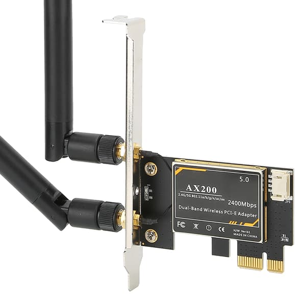 För Intel AX200 5G WiFi-kort Dual Band Bluetooth 5.1 PCIE trådlöst kort med antenn för Windows 10 64bit/ för Linux PC Desktop