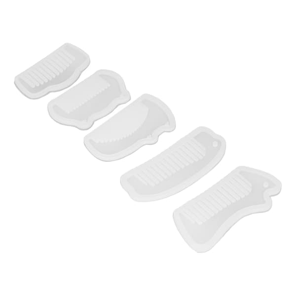 5 st kam silikonformar elastiska mjuka transparenta dekorationssilikonformar för att göra kammar DIY-hantverk