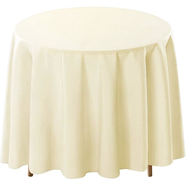 Rund Polyester Dug - Perfekt til Bryllupper, Banketter og Restauranter (Beige, 120 Tommer)