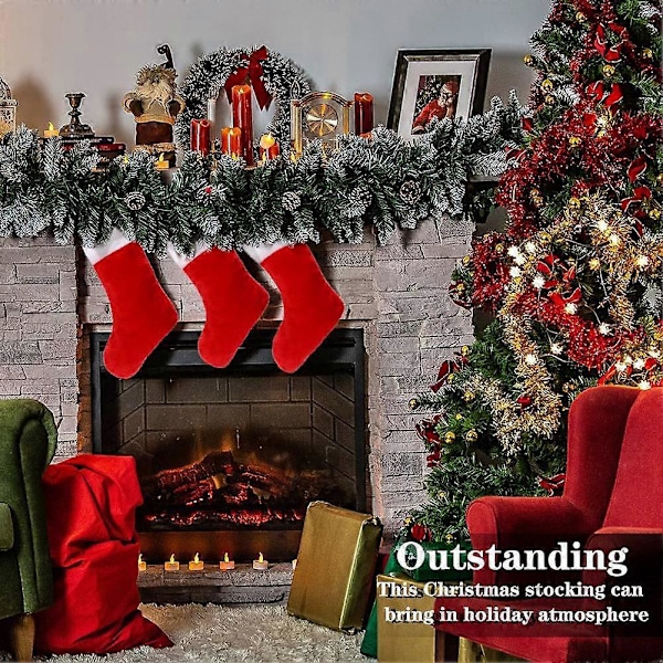 10 st Röda Julstrumpor i Filt