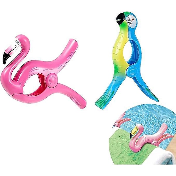 4 Stk. Nyhet Tykke Håndkleklyper Klesklyper Klesklyper Strandhåndkleklyper Tykke Plastklemmer Bassenghåndkleklyper for Solsenger Bassengstoler