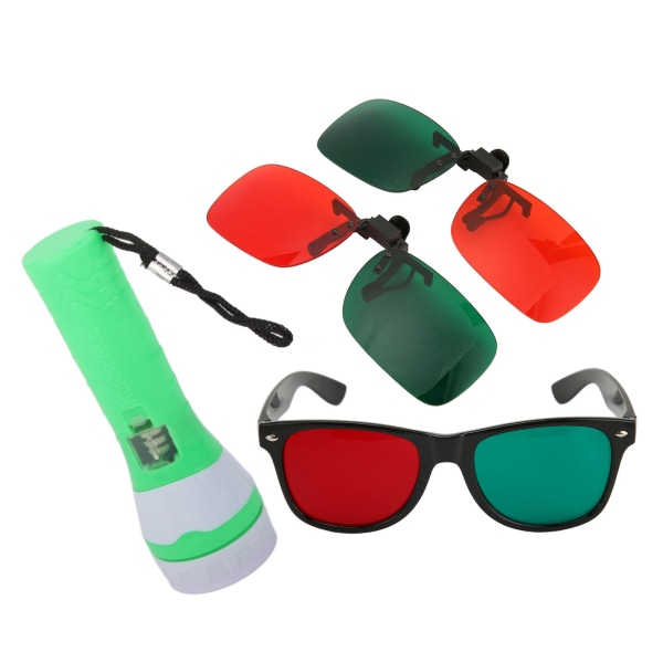 Værd 4 prikker rødgrønne briller Komplet filtrering Øg farvekontrast Undgå afvigelse Professionel oftalmologisk tester