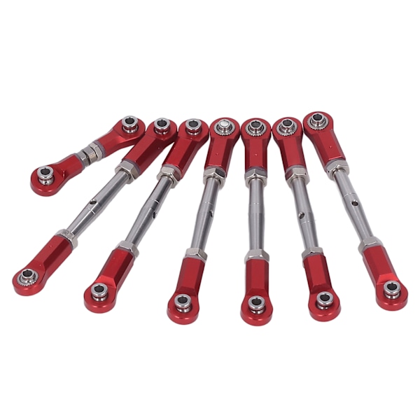 7PCS Justerbar Länkstång i Metall för Traxxas 1/10 RC Bil Justerbar Länkstång Set Röd