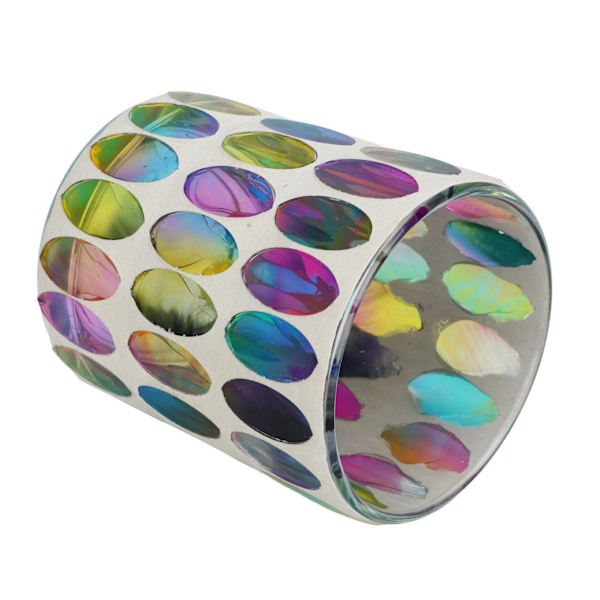 Mosaik Tealight-hållare Färgglad Glasmosaik Stil Levande Lyster Glas Ljusstake för Sovrum Kontor Bar