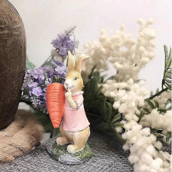 Påskehare Dekoration, Forårs Hjemmeindretning Hare Figurer (Påske Brun Hare 2 Stykker)