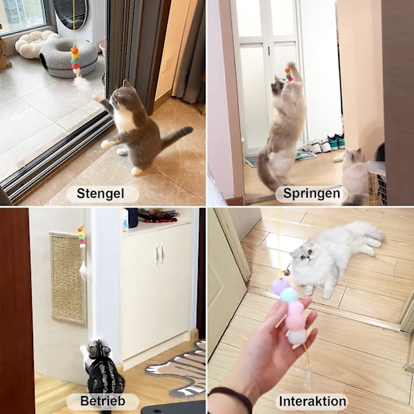 3-pack Katt Leksaker Frilansarbete Hängande Dörrkarm Interaktiv Katt Leksak Hängande Katt Leksak Dörrhängande Utdragbar Studsande Katt Löp Leksak