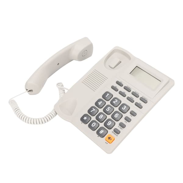 Fasttelefon Støyreduksjon Hurtigoppringing Nummerpresentasjon Kablet fasttelefon for kontor Hvit