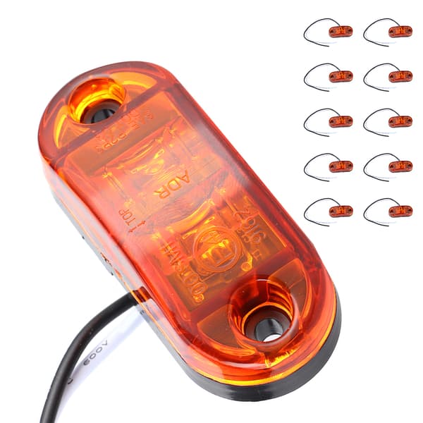 10 stk. 2,5 tommer 2LED sidemarkeringslys oval super lys vandtæt lampe til bil trailer lastbil rav