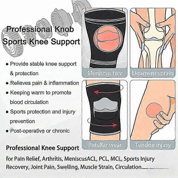 Adjustable Compression Knee Brace Sport Athletic Knee Pad Stabilizer for Running and Workout Black Right Leg Black Right Leg XL