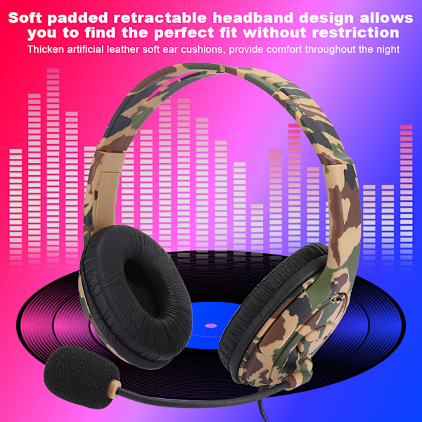 Bærbar hovedmonteret computer gaming headset til XBOX ONE grøn camouflage