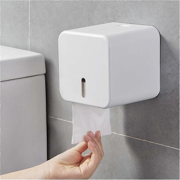 Hvid 2 stk. Toiletpapirholder, vægmonteret toiletpapirholder, papirdispensere og rulleholdere, vandtæt/støvtæt - til badeværelse/toilet