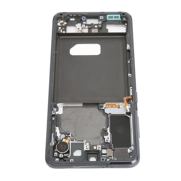 Midterrammeplade Husplade Midterfrontplade Ramme Udskiftningsreparationsdele til SAMSUNG S21 Sort