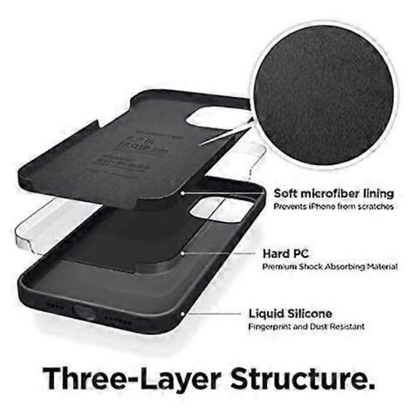 Dww-Flytande silikonskal Kompatibelt med iPhone 12 Pro Max (6,7) Premium silikonskal, Komplett skyddsfodral