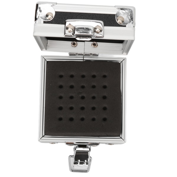 Sømborebits Opbevaringsboks 25 huller Gennemsigtig Clamshell Lock Design Støvtæt sømborebits Desktop Container Sort